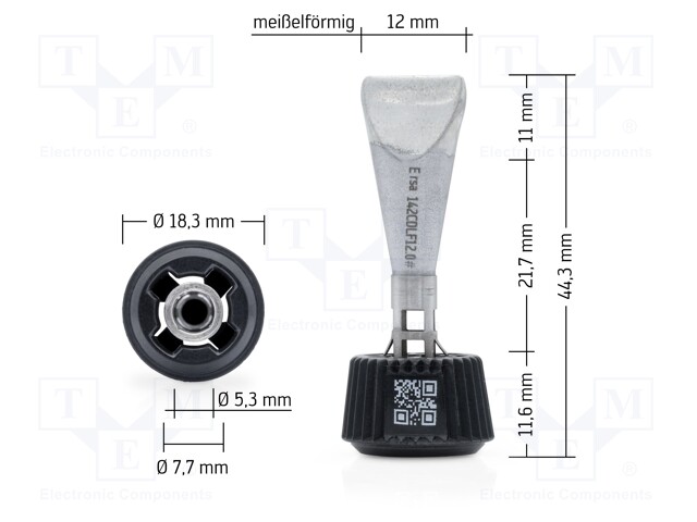 Tip; chisel; 12mm; longlife; for soldering station