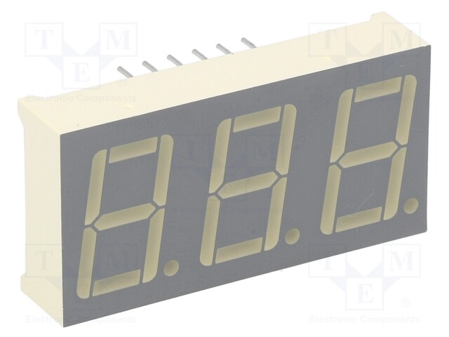 Display: LED; 7-segment; 14.2mm; 0.56"; No.char: 3; green; 3÷10.5mcd