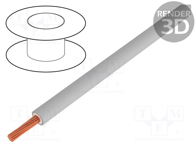 Wire; Silivolt®-2V; stranded; Cu; 1x2,5mm2; silicone; grey; 1.5kV