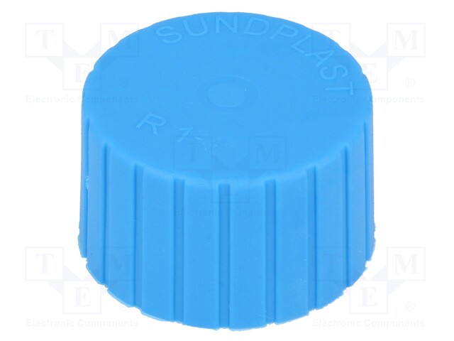 Cap; Body: blue; Øint: 19.8mm; H: 17.5mm; Mounting: push-in