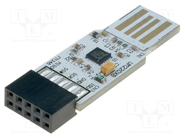 Module: USB; SPI; USB A,pin strips; 4Mbps; 2.54mm; Comp: FT220X