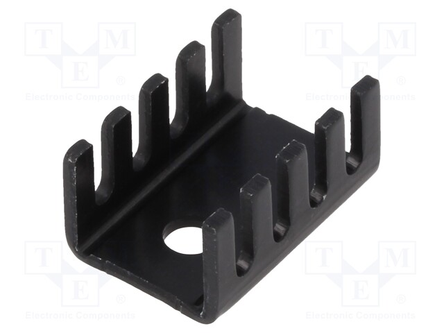 Heatsink: extruded; U; TO220; black; L: 19.1mm; W: 13.2mm; H: 9.5mm