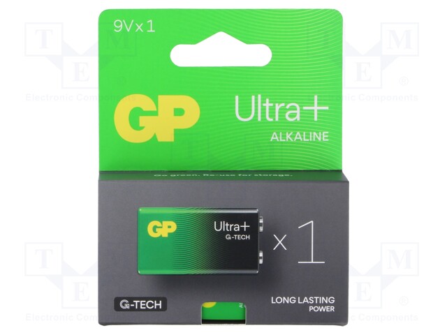 Battery: alkaline; 9V; 6F22; non-rechargeable; 25.5x16.5x47.5mm