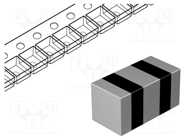 Feedthrough Capacitor, Three Terminal, 2.2 µF, 6.3 V, 4 A, 0805 [2012 Metric], Surface Mount, ± 20%