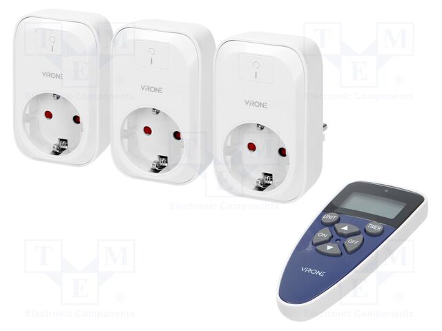 Power socket; plug-in; 230VAC; 30m; socket x3,remote control