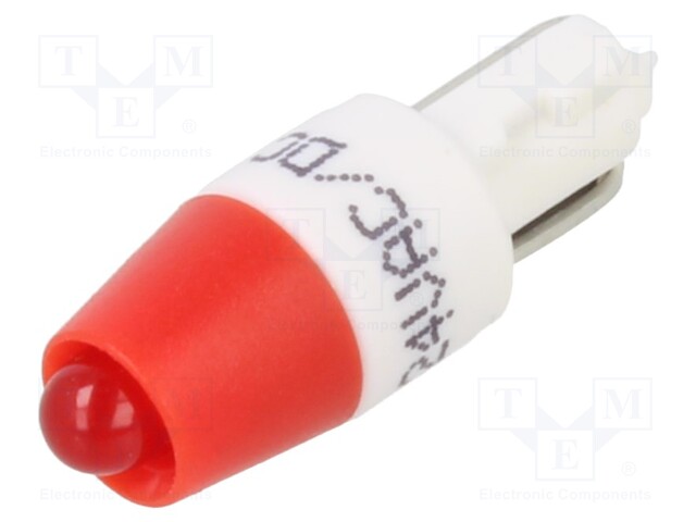 Indicator: LED; T5,W2x4,6d; red; plastic; 24VAC; 24VDC; -20÷60°C