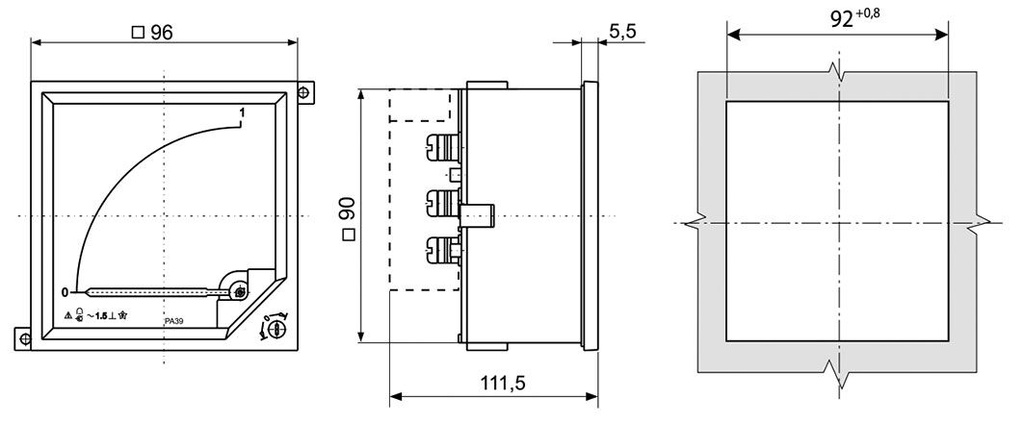 Power meter; analogue; on panel; mounting; 0VAR÷20kVAR; 50Hz; 400V