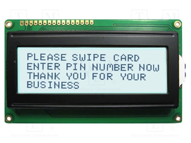 Display: LCD; alphanumeric; FSTN Positive; 20x2/2x20; white; LED