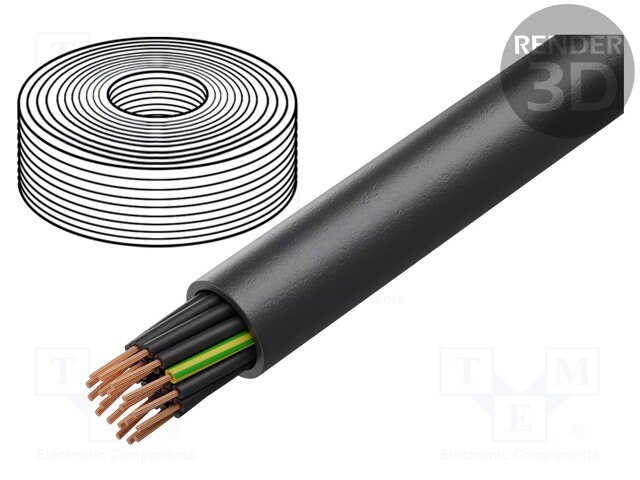 Wire; H07RN-F,TITANEX®; stranded; Cu; 19G2,5mm2; rubber; black