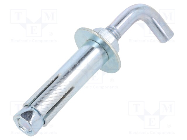 Hook; straight,with a anchor; steel; zinc; Thread len: 60mm