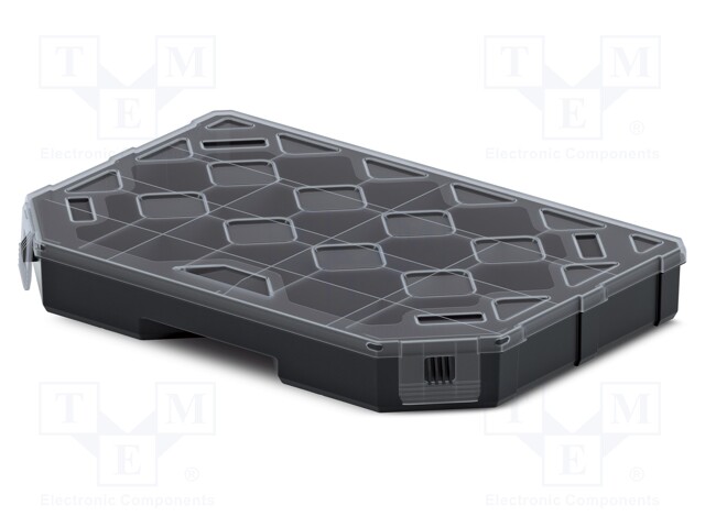 Container: collective; with partitions; black; 284x195x40mm