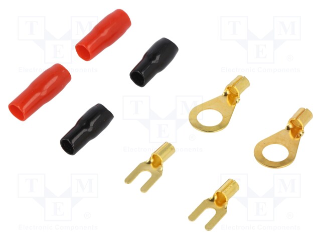 Terminal: terminal set; insulated; black,red; crimped,on cable