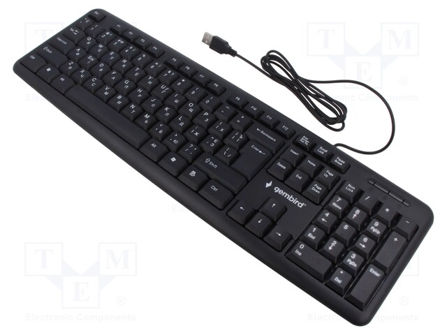 Keyboard; black; USB A; wired,UA layout; Len: 1.5m; No.of butt: 104