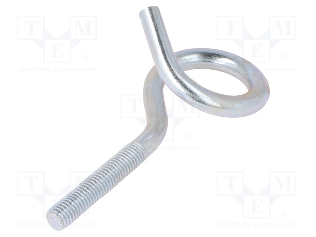 Hook; ring; steel; zinc; Thread len: 50mm; Overall len: 120mm