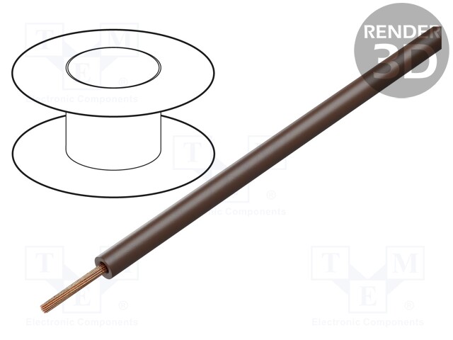 Wire; Silivolt®-1V; stranded; Cu; 1x2,5mm2; silicone; brown; 1.5kV