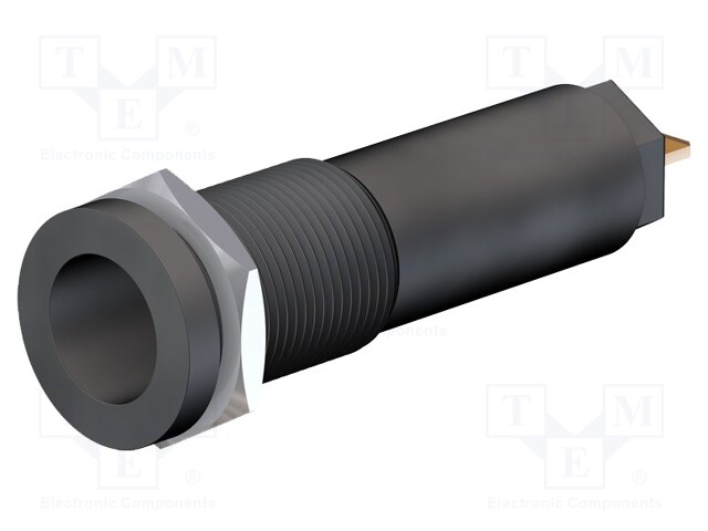 Socket; 4mm banana; 10A; 1kV; Cutout: Ø12.2mm; black; gold-plated