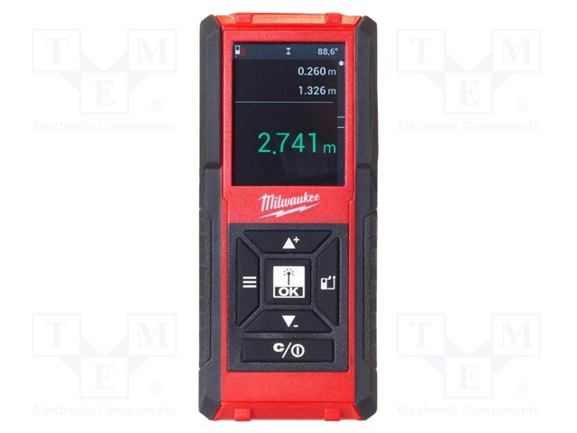 Distance meter; LCD; 0,15÷100m; IP54; 113x48x31mm; Unit: in,m