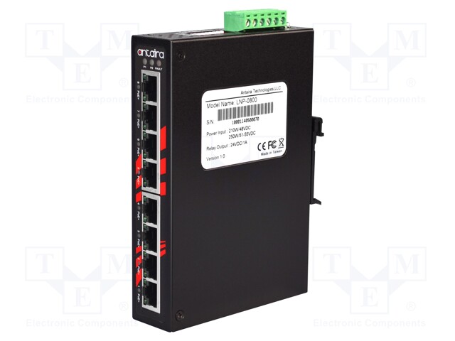 Industrial module: switch PoE Ethernet; unmanaged; 48÷55VDC