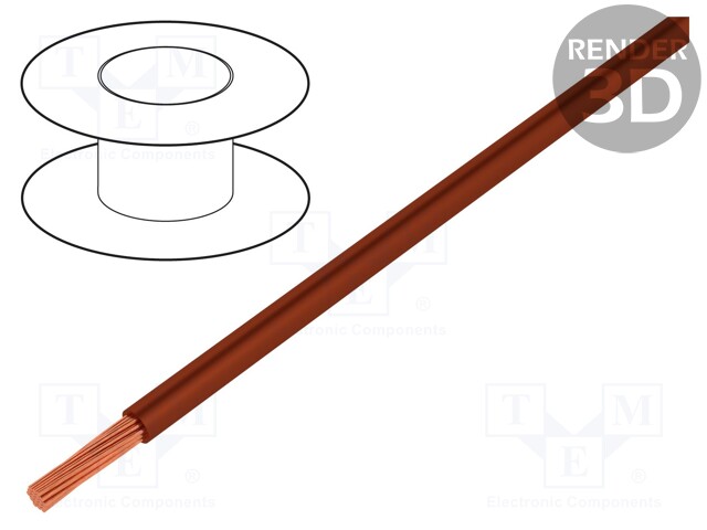 Wire; Silivolt®-2V; stranded; Cu; 1x1mm2; silicone; brown; 1.5kV
