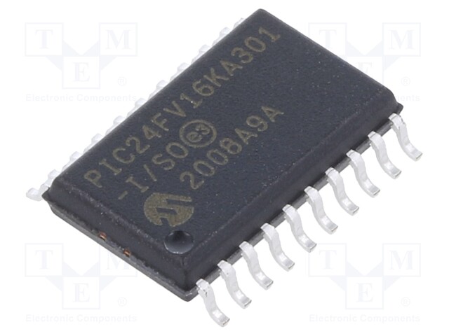 PIC microcontroller; Memory: 16kB; SRAM: 2kB; EEPROM: 512B; 32MHz