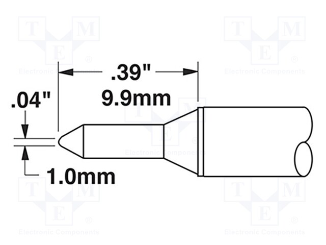 Tip; conical; 1mm; 302°C; for soldering station