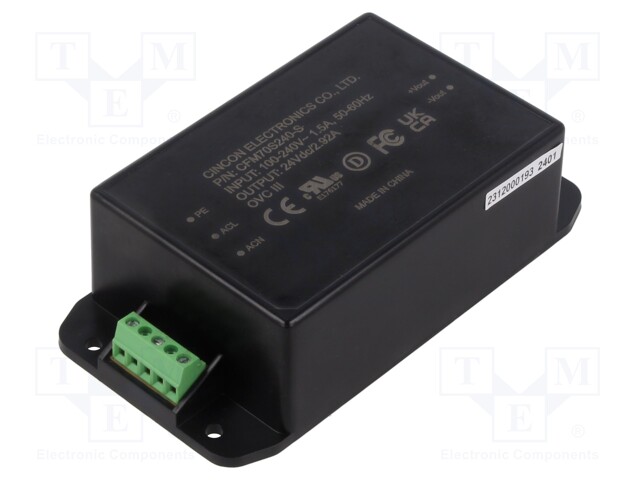Power supply: switched-mode; 70W; 24VDC; 2.92A; 55.2x106.6x30.5mm