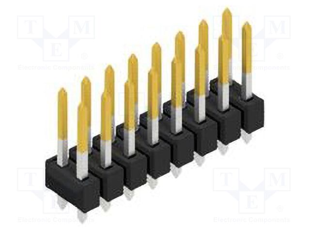 Connector: pin strips; pin header; male; PIN: 16; 2.54mm; THT; 2x8