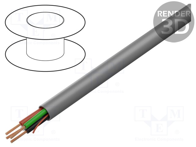 Wire; unshielded; 300V; 305m; Cu; stranded; grey; CPR: Eca