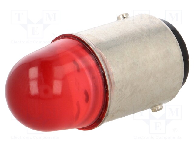 LED lamp; red; BA15D; 230VAC