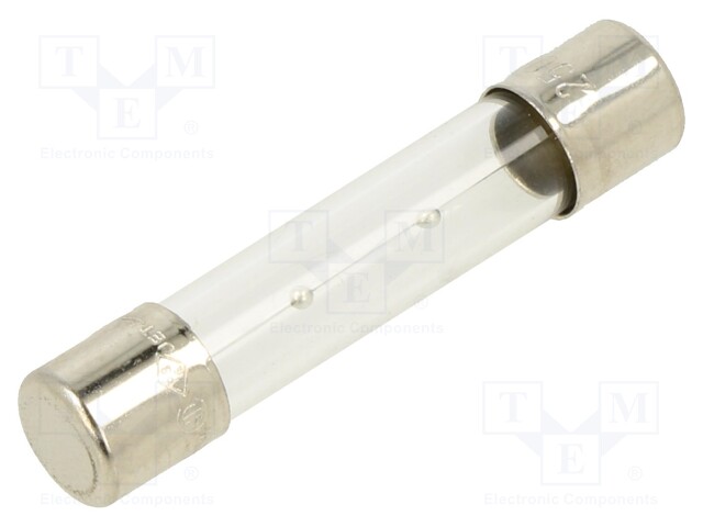 Fuse: fuse; 2A; 250VAC; glass; 6.35x31.8mm; brass; nickel plated