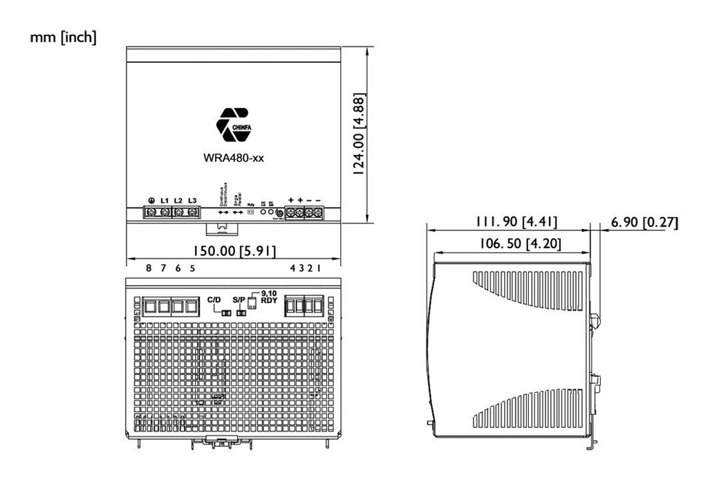 Power supply: switching; for DIN rail; 480W; 24VDC; 20A; IP20; 88%