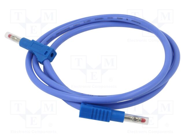 Test lead; 45A; banana plug 4mm,both sides; insulated; Len: 1.22m