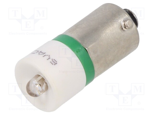 Indicator: LED; BA9S,T10; green; plastic; 6VDC; -20÷60°C