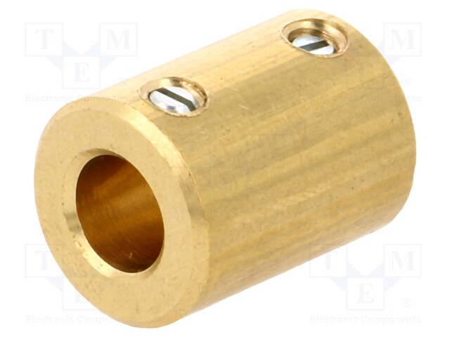 Adapter; brass; Shaft d: 6mm; copper; Shaft: smooth; Hole diam: 4mm