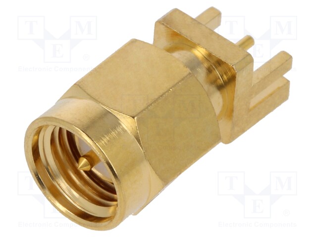 Socket; SMA; male; straight; THT; on PCBs; teflon; gold-plated