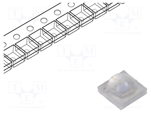 LED; convex; 3.45x3.45x2.15mm; Pmax: 3W; P opt: 600÷700mW