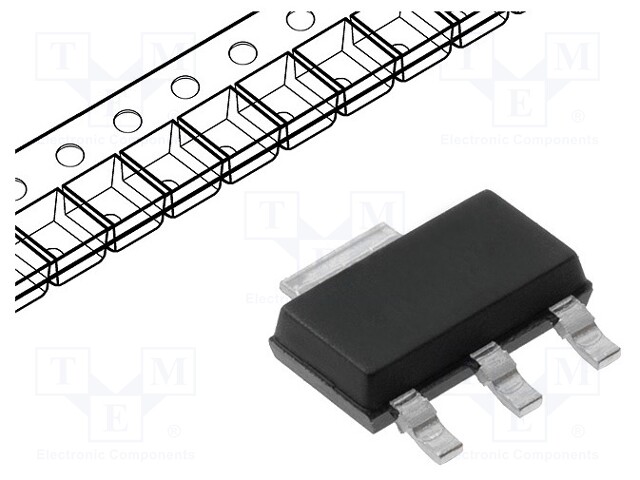 Transistor: NPN; bipolar; Darlington; 80V; 0.8A; 1W; SOT223