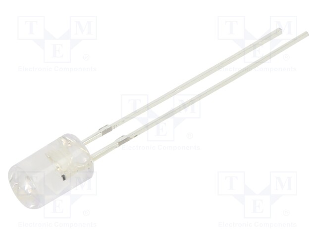 LED; 5mm; blue; 330÷500mcd; 100°; Front: flat; 5V; Pitch: 2.54mm