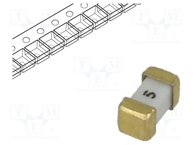 Fuse: fuse; quick blow; 5A; 75V; SMD; ceramic; Case: 1206; 458