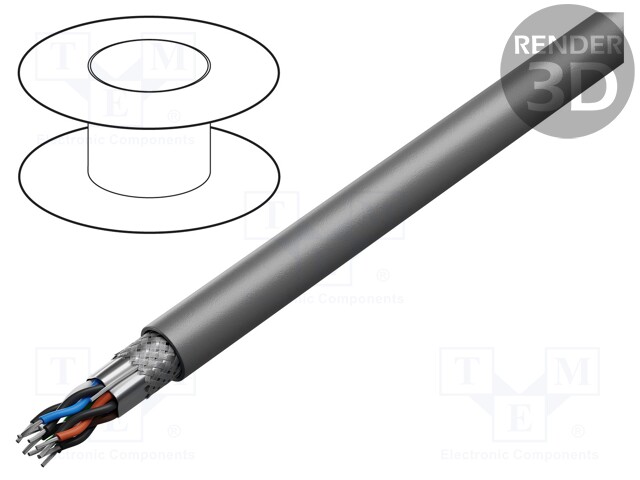 Wire; Xtra Guard® Flex; 5x2x26AWG; Al foil,tinned copper braid