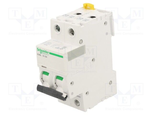 Circuit breaker; 230/400VAC; Inom: 10A; Poles: 2; DIN; Charact: B