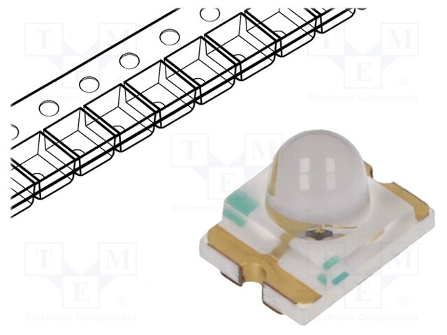 LED; SMD; 1210; amber; 180÷285mcd; 3.2x2.4x2.4mm; 15°; 2÷2.4V; 20mA