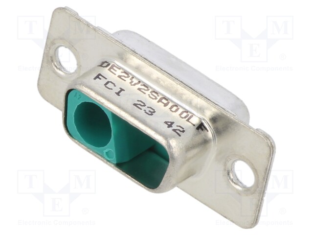 D Sub Connector Housing, 2 Ways, Combo Layout D Sub, DE, FCI DW Series, Receptacle, Steel Body