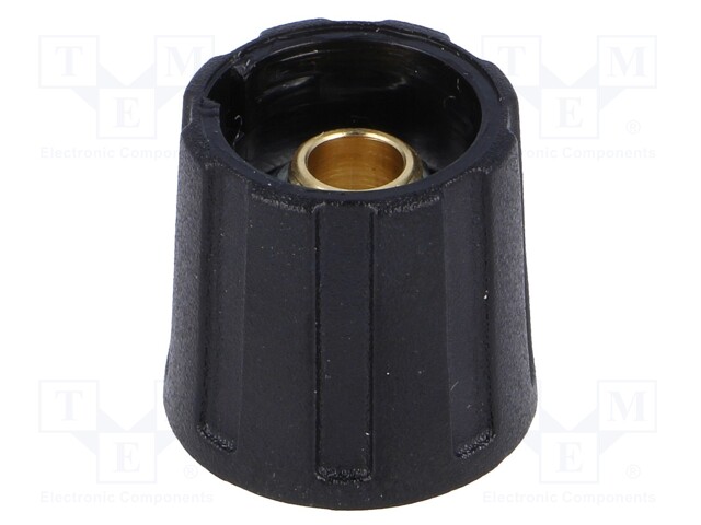 Knob; without pointer; ABS; Shaft d: 6mm; Ø16x15.5mm; black