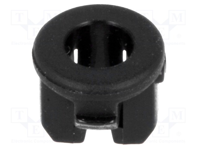 LED holder; 3mm; one-piece; black; UL94V-2; L: 4.8mm; Mat: polyamide