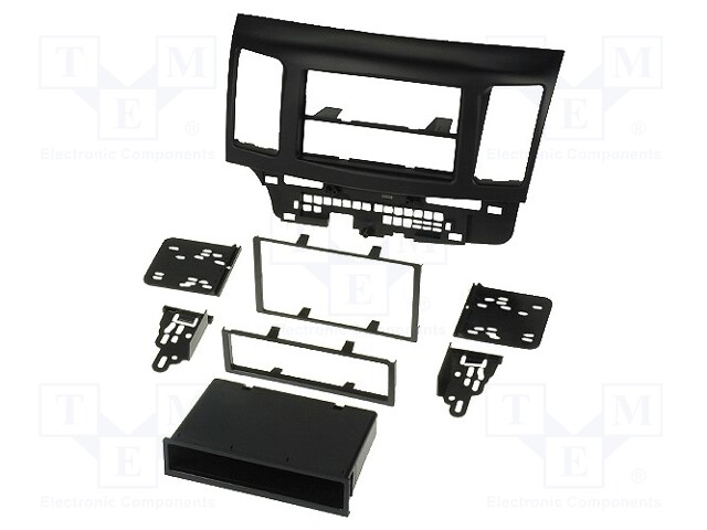 Radio mounting frame; Mitsubishi; 2 DIN; black