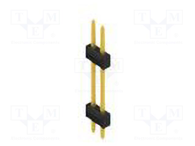 Connector: pin strips; pin header; male; PIN: 2; 2.54mm; THT; 2x1