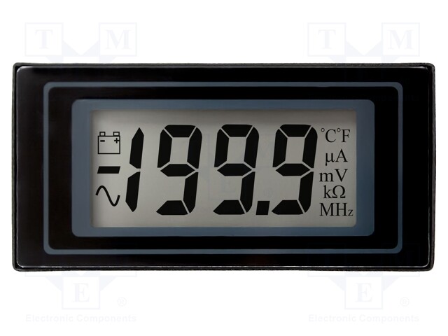 Voltmeter; digital,mounting; 0÷200mV; on panel; snap fastener