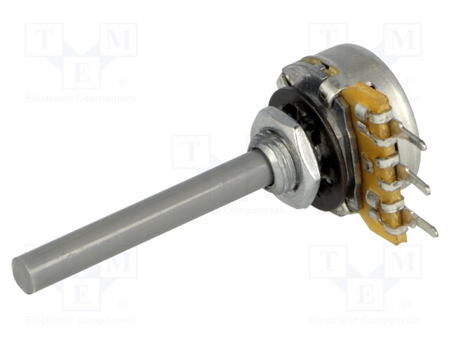 Potentiometer: shaft; single turn; 100kΩ; ±20%; 0.25W; linear; 4mm