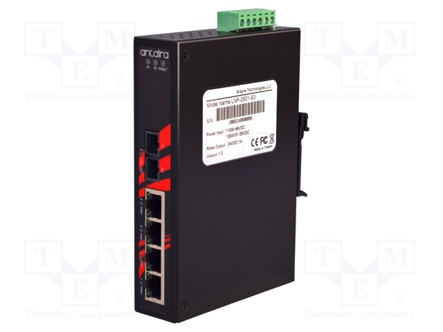 Industrial module: switch PoE Ethernet; unmanaged; 48÷55VDC